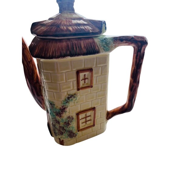 Vintage Hand-Painted England Cottage Ceramic Teapot Hand-Painted Floral Detail - Picture 4 of 8